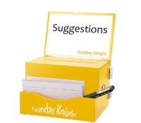 Custom acrylic suggestion box with notepad sign holder