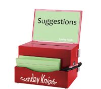 Custom acrylic offices suggestion box with notepad sign holder