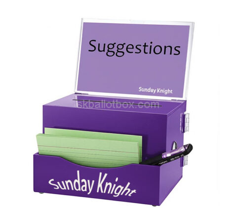 Custom acrylic events suggestion box with notepad sign holder