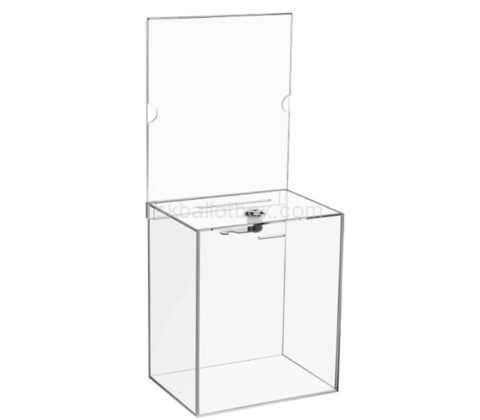 Custom acrylic ballot box with sign holder