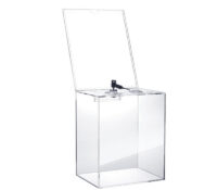 Custom acrylic vote box with sign holder BB-3165 Custom acrylic vote box with sign holder