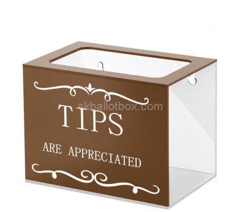 Custom acrylic wall cafés tips jar