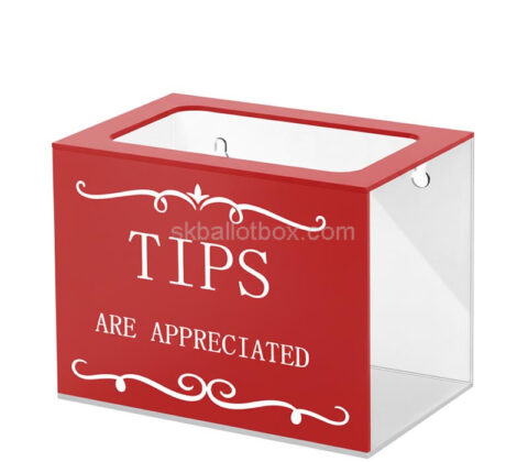 Custom acrylic wall tips collection box