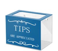 Custom acrylic wall mounted tips collection box