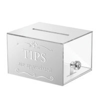 Custom acrylic restaurants tips collection box