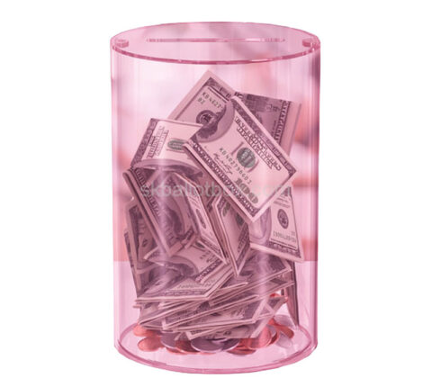 Custom acrylic round cafes tips collection box