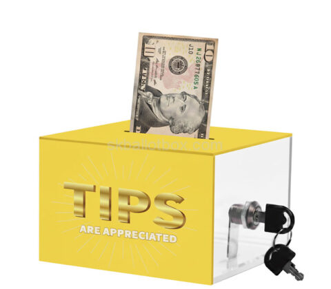 Custom acrylic bartender tips collection box