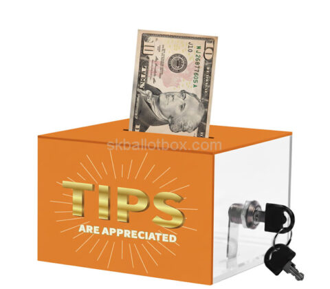 Custom acrylic pubs tips collection box