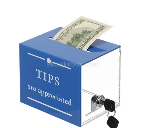 Custom acrylic tips cash collection box