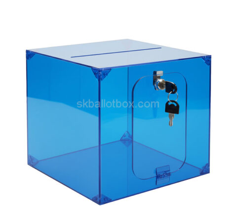 Custom acrylic square lockable elections box