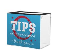 Custom acrylic wall cafes tips collection box