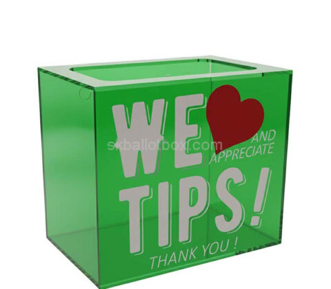 Custom acrylic wall restaurants tips collection box