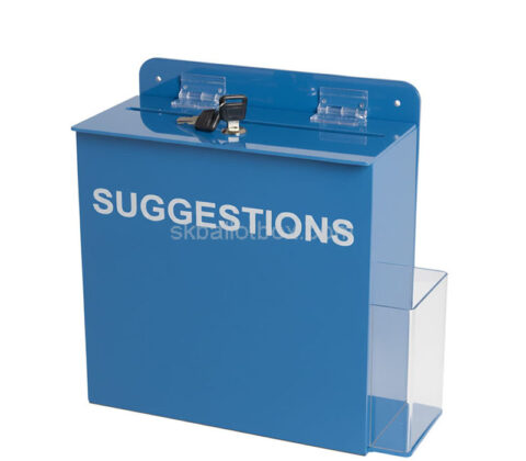 Custom acrylic wall suggestion box with flyer holder