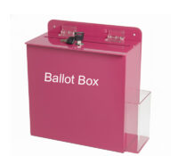 Custom acrylic ballot box with flyer holder