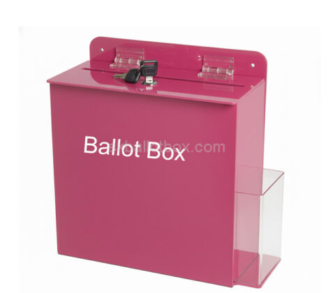 Custom acrylic ballot box with flyer holder