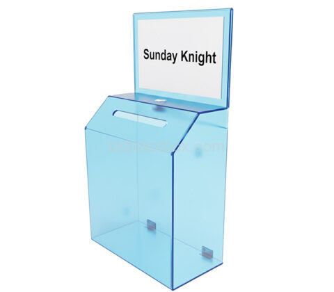 Custom acrylic voting box w/ sign holder