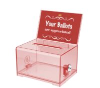 Custom acrylic vote box w/ sign holder BB-3186 Custom acrylic vote box w/ sign holder