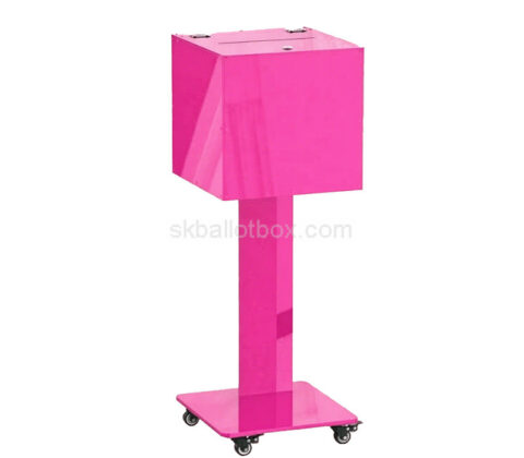 Custom acrylic suggestion collection box with wheels