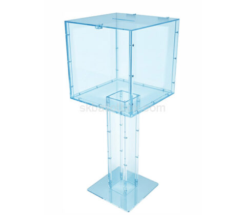 Custom acrylic ballot box with stand