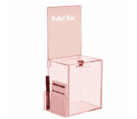 Custom acrylic ballot box with sign brochures holders BB-3194 Custom acrylic ballot box with sign brochures holders