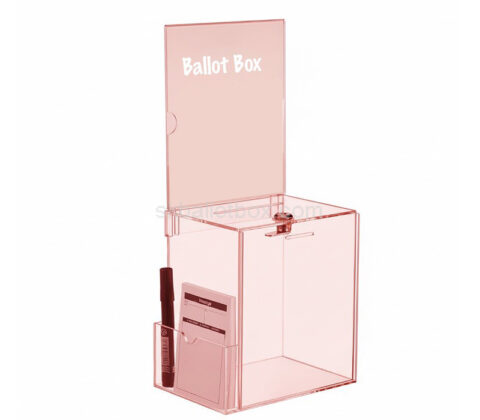Custom acrylic ballot box with sign brochures holders