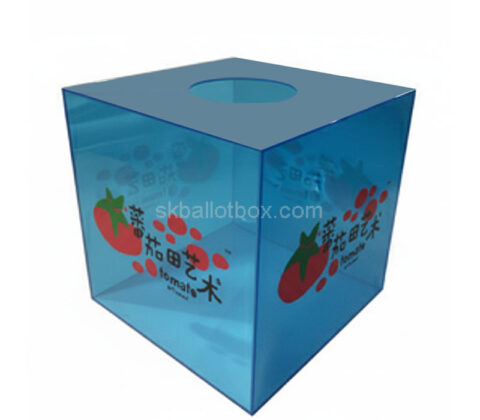 Custom acrylic square celebrations raffle box
