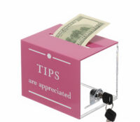 Custom acrylic tip jars for bartender with lock DB-425 Custom acrylic tip jars for bartender with lock
