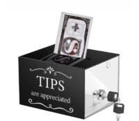 Custom acrylic restaurant tip jars DB-427 Custom acrylic restaurant tip jars