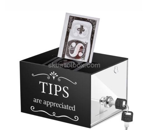 Custom acrylic restaurant tip jars