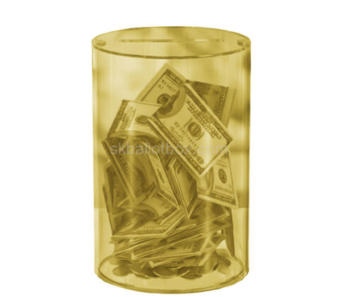 Custom acrylic round musicians cash collection jars