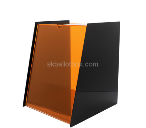 Custom acrylic trapezoid feedback collection container