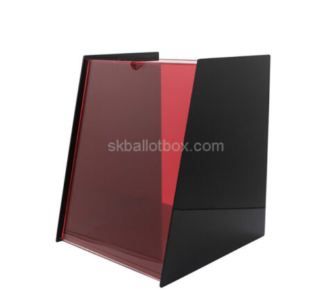 Custom acrylic trapezoid feedback collection box