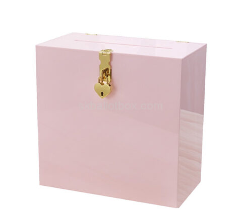 Custom acrylic lockable wedding collection box