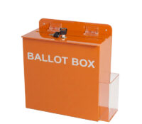 Custom acrylic wall ballot box with flyer holder BB-3206 Custom acrylic wall ballot box with flyer holder