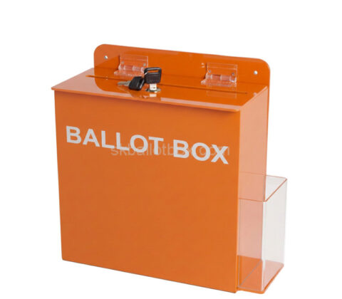 Custom acrylic wall ballot box with flyer holder