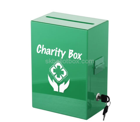 Custom acrylic charity collection jar