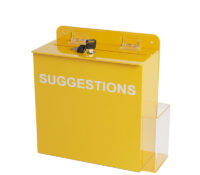 Custom acrylic hanging suggestion box with literature holder SB-404 Custom acrylic hanging suggestion box with literature holder