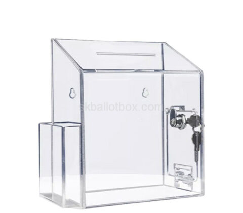 Custom acrylic hanging public spaces suggestion box