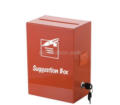 Custom acrylic reception areas suggestion box