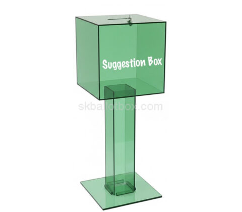 Custom acrylic surveys collection box with stand