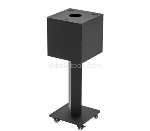 Custom acrylic suggestion box with casters & stand