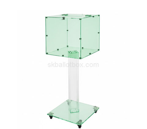 Custom acrylic vote box with stand & wheels