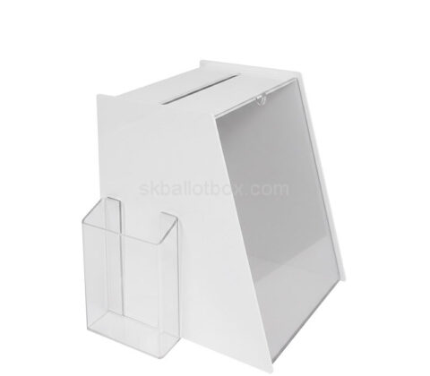 Custom acrylic vote box with side pocket