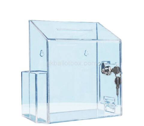 Custom acrylic wall ballot box with brochure holder