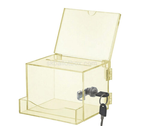 Custom acrylic ballot box with sign & pen holder