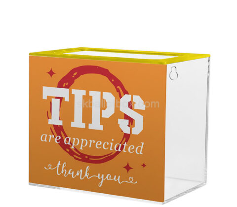 Custom acrylic wall tip jar