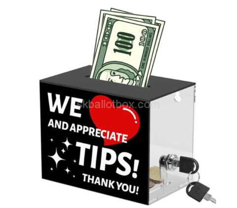 Custom acrylic bartender tip box