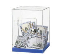 Custom acrylic tip cash collection box DB-451 Custom acrylic tip cash collection box