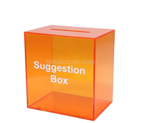 Custom plexiglass retail spaces suggestion box