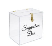 Custom plexiglass events suggestion box SB-420 Custom plexiglass events suggestion box